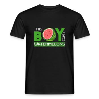 Junge mag tropische Sommerfrüchte Wassermelone - Männer T-Shirt - Schwarz - Vorne - AI Model Male 178 light (178cm)