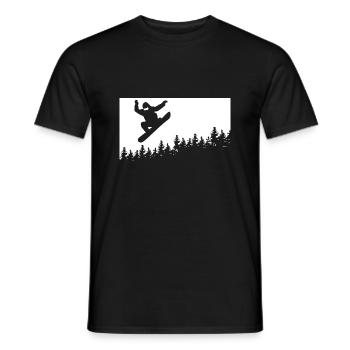 Arbres - Snowboard - Femmes - T-shirt homme - noir - Devant - AI Model Male 178 light (178cm)