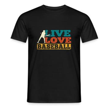 Baseball - Männer T-Shirt - Schwarz - Vorne - AI Model Male 178 light (178cm)