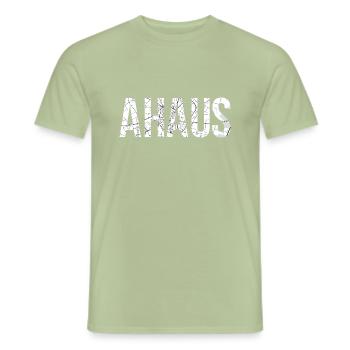 Ahaus Stadtplan Schriftzug - Männer T-Shirt - Sage - Vorne - AI Model Male 178 light (178cm)