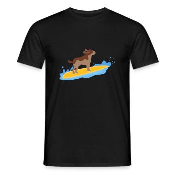 dog surfing - Men's T-Shirt - black - Front - AI Model Male 178 light (178cm)
