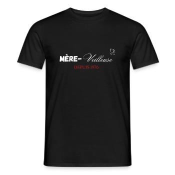 Mère veilleuse depuis 1976 - T-shirt homme - noir - Devant - AI Model Male 178 light (178cm)