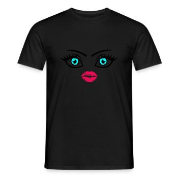 kiss face - Männer T-Shirt - Schwarz - Vorne - AI Model Male 178 light (178cm)