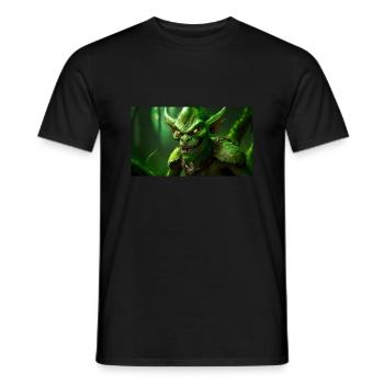 gobelin maléfique sourire monstre sombre horreur effrayant - T-shirt homme - noir - Devant - AI Model Male 178 light (178cm)