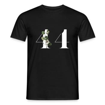 Nummer 44 Grüne Blumen - 44. Blumengeburtstag - Männer T-Shirt - Schwarz - Vorne - AI Model Male 178 light (178cm)