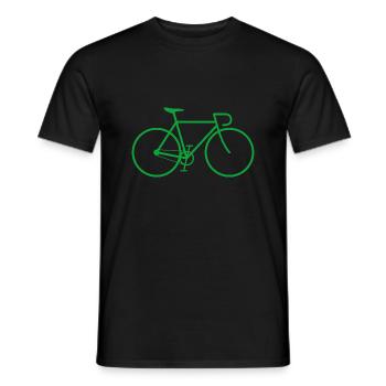 Vélo fixie vert - T-shirt homme - noir - Devant - AI Model Male 178 light (178cm)