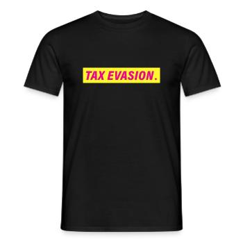 TAX EVASION. FDP Design - Männer T-Shirt - Schwarz - Vorne - AI Model Male 178 light (178cm)