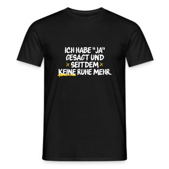 Lustiger humorvoller Ehespruch für Ehepaare - Männer T-Shirt - Schwarz - Vorne - AI Model Male 178 light (178cm)