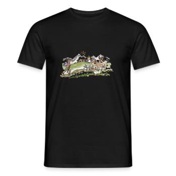 lustige Almwanderung mit Tieren - Männer T-Shirt - Schwarz - Vorne - AI Model Male 178 light (178cm)