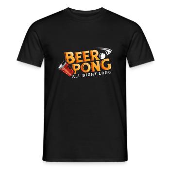 Funny Bear Pong Party Game Enthusiast Novelty - Men's T-Shirt - black - Front - AI Model Male 178 light (178cm)