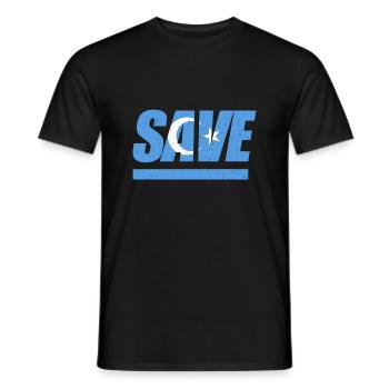 Sauver les Ouïghours du Turkestan oriental - T-shirt homme - noir - Devant - AI Model Male 178 light (178cm)
