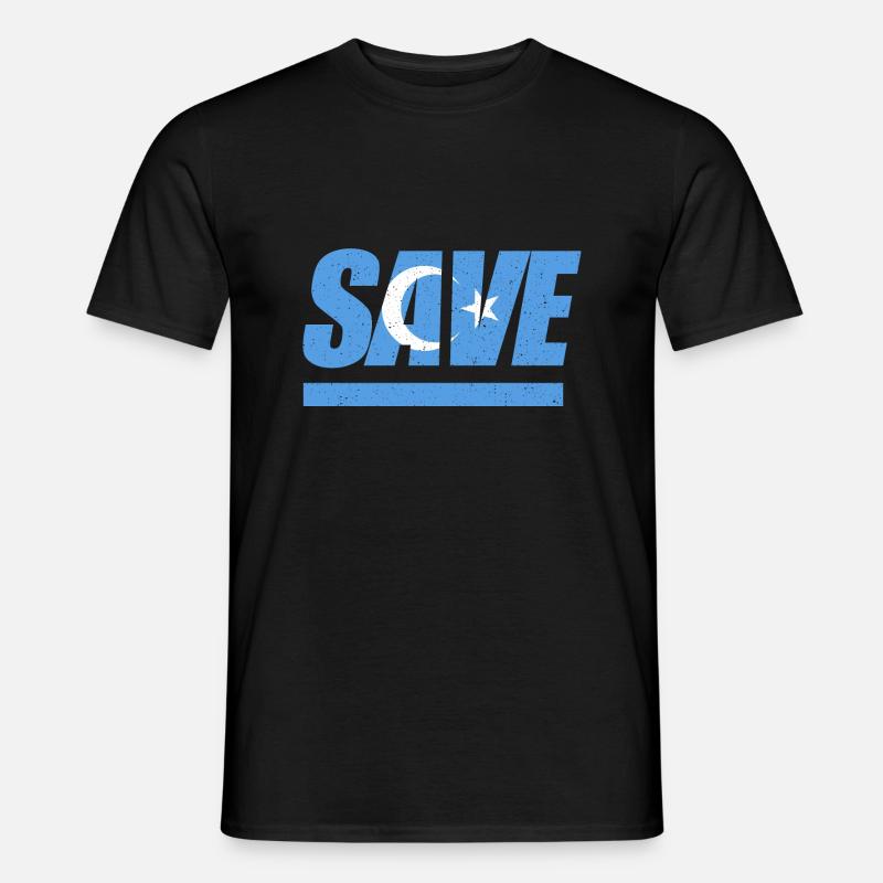 Save Uiguren Ost Turkestan - Männer T-Shirt - Schwarz
