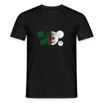 Algeria flag on bubbles - Men's T-Shirt - black - Front - AI Model Male 178 light (178cm)