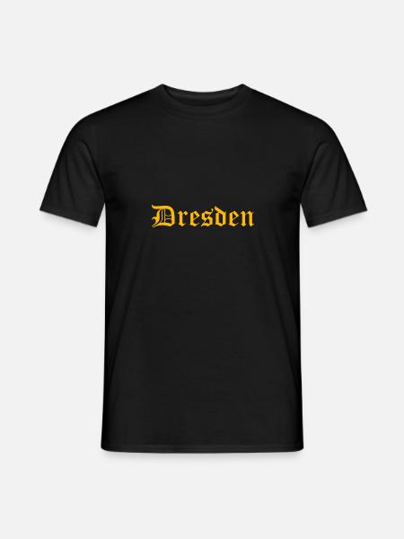 Dresden Schriftzug altdeutsch - Männer T-Shirt - Schwarz