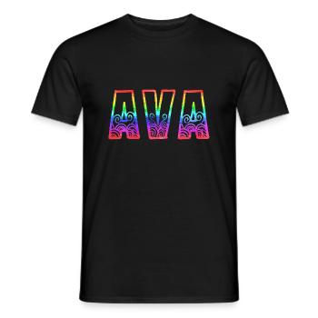ava rs rainbow - Men's T-Shirt - black - Front - AI Model Male 178 light (178cm)