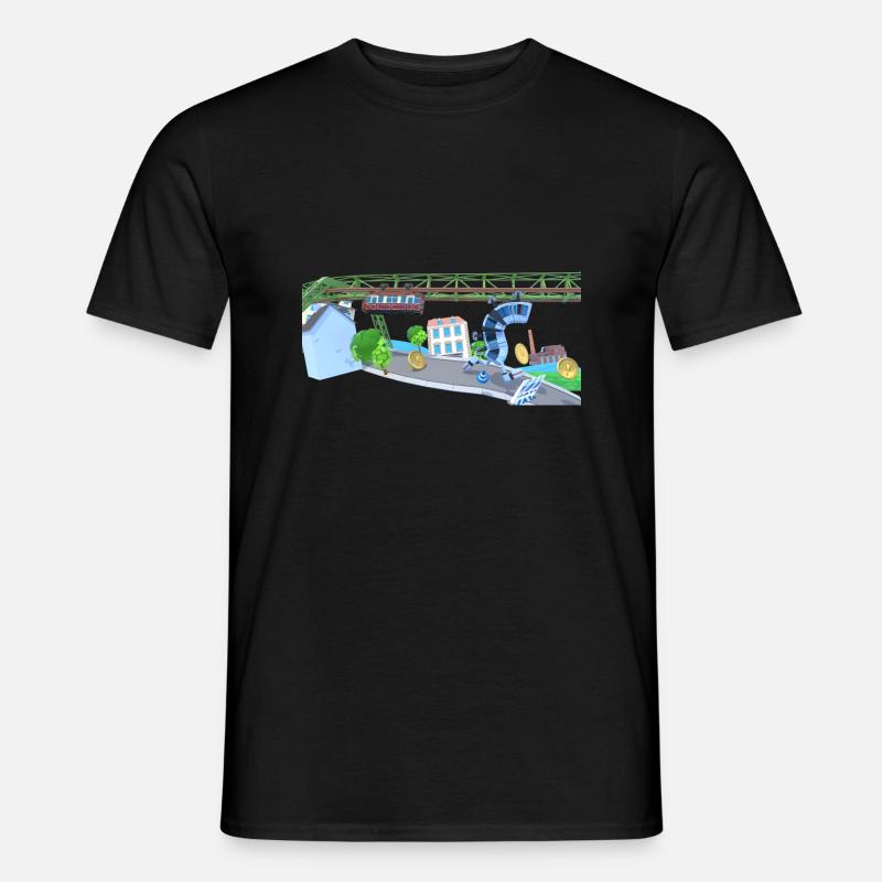 Spielszene Schwebibahn-Runner - Männer T-Shirt - Schwarz