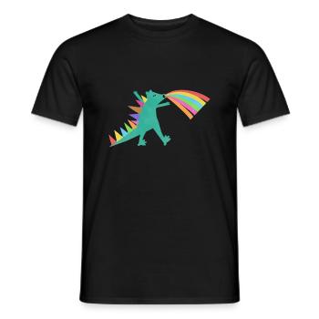 Tyrannosaurus Rex Rainbow Dinosaur - Men's T-Shirt - black - Front - AI Model Male 178 light (178cm)