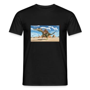 Dinosaurier Ichthyovenator in einer Landschaft - Männer T-Shirt - Schwarz - Vorne - AI Model Male 178 light (178cm)