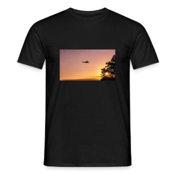 military helicopter in the sky - Men's T-Shirt - black - Front - AI Model Male 178 light (178cm)