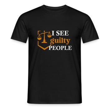 Je vois des avocats coupables - T-shirt homme - noir - Devant - AI Model Male 178 light (178cm)