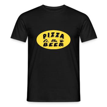 Pizza - Männer T-Shirt - Schwarz - Vorne - AI Model Male 178 light (178cm)