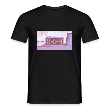 Time – 8:23 - Men's T-Shirt - black - Front - AI Model Male 178 light (178cm)