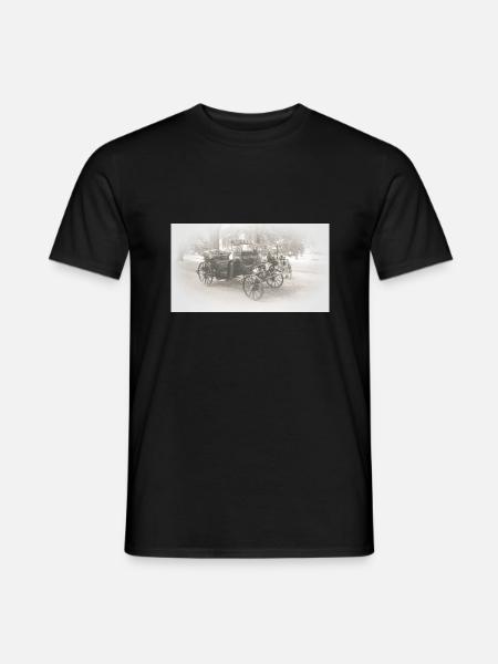 Pferdekutsche - Männer T-Shirt - Schwarz