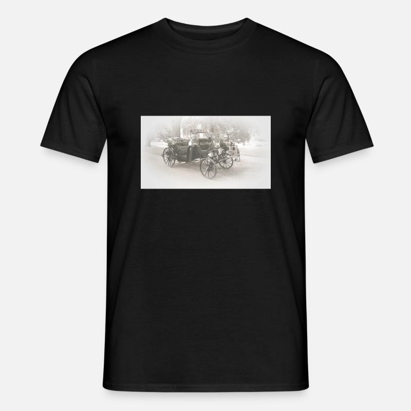 Pferdekutsche - Männer T-Shirt - Schwarz