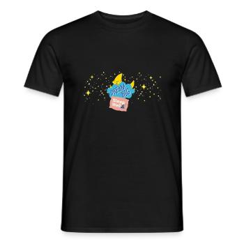 Rêve beau - Lune - Sommeil - Dessin - T-shirt homme - noir - Devant - AI Model Male 178 light (178cm)