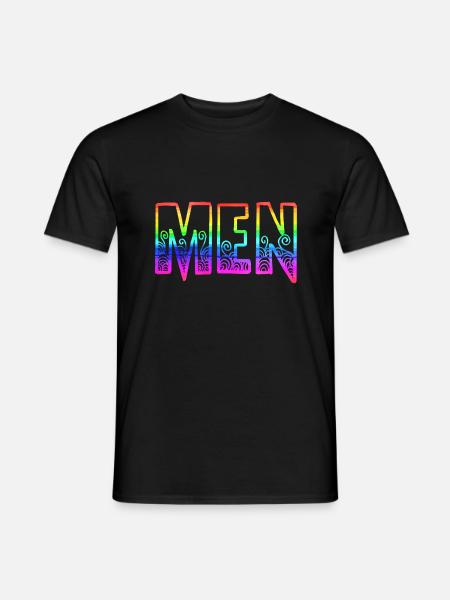 men rs regenbogen - Männer T-Shirt - Schwarz