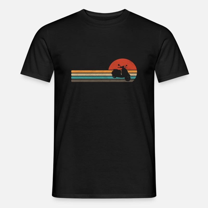 Motorroller Retro Moped - Männer T-Shirt - Schwarz