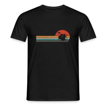 Schlagzeug Retro Musik - Männer T-Shirt - Schwarz - Vorne - AI Model Male 178 light (178cm)