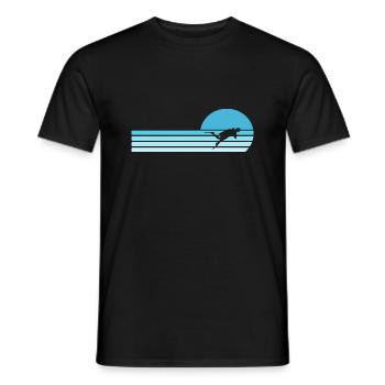 Plongeur Plongée Rétro Vintage - T-shirt homme - noir - Devant - AI Model Male 178 light (178cm)