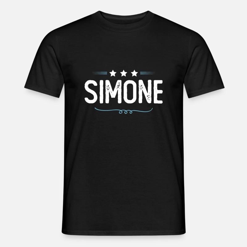 Simone - Männer T-Shirt - Schwarz