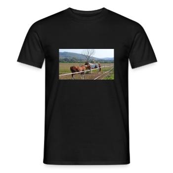 Chevaux - T-shirt homme - noir - Devant - AI Model Male 178 light (178cm)