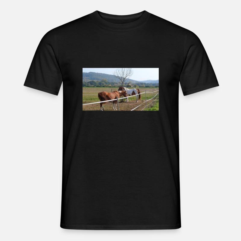 Pferde - Männer T-Shirt - Schwarz