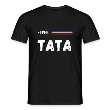 super tata - t-shirt assorti - T-shirt homme - noir - Devant - AI Model Male 178 light (178cm)