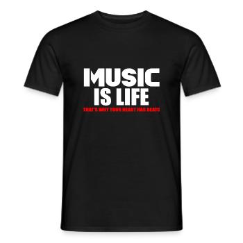 La musique, c’est la vie - T-shirt homme - noir - Devant - AI Model Male 178 light (178cm)