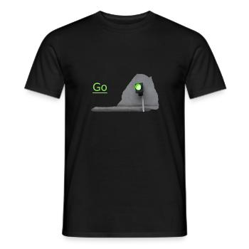 The traffic light glows green in front of the gray - Men's T-Shirt - black - Front - AI Model Male 178 light (178cm)