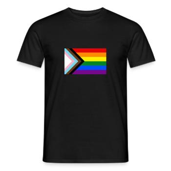 PRIDE PROGRESS FLAG - Männer T-Shirt - Schwarz - Vorne - AI Model Male 178 light (178cm)