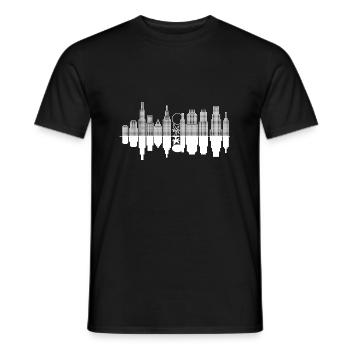 City Skyline + Tree - White - Men's T-Shirt - black - Front - AI Model Male 178 light (178cm)
