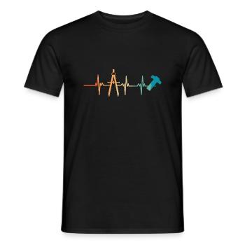 Heartbeat Architect - Men's T-Shirt - black - Front - AI Model Male 178 light (178cm)