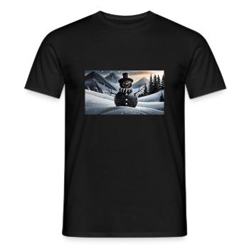 funny hooey a snowman is black - Men's T-Shirt - black - Front - AI Model Male 178 light (178cm)