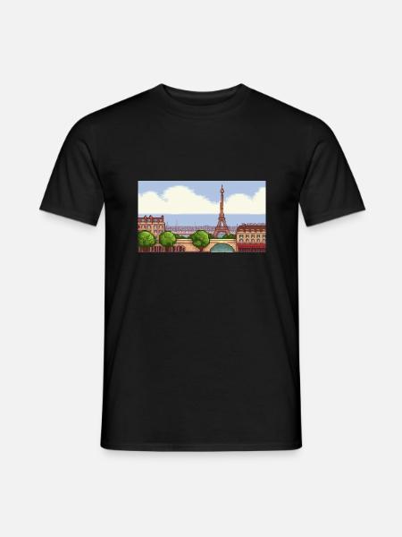 Paris, France - Pixel Art - T-shirt homme - noir