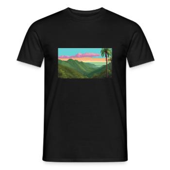 El Yunque National Forest, Puerto Rico, Pixelart - Männer T-Shirt - Schwarz - Vorne - AI Model Male 178 light (178cm)