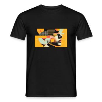Geometric facial play - Men's T-Shirt - black - Front - AI Model Male 178 light (178cm)