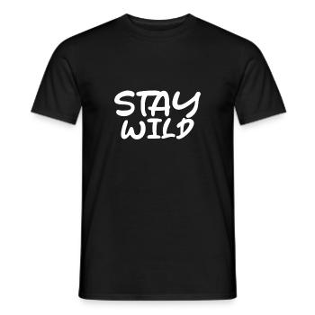 Stay Wild lettering - Men's T-Shirt - black - Front - AI Model Male 178 light (178cm)