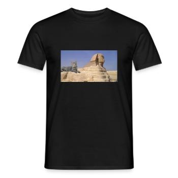 Cat and Sphinx - Men's T-Shirt - black - Front - AI Model Male 178 light (178cm)