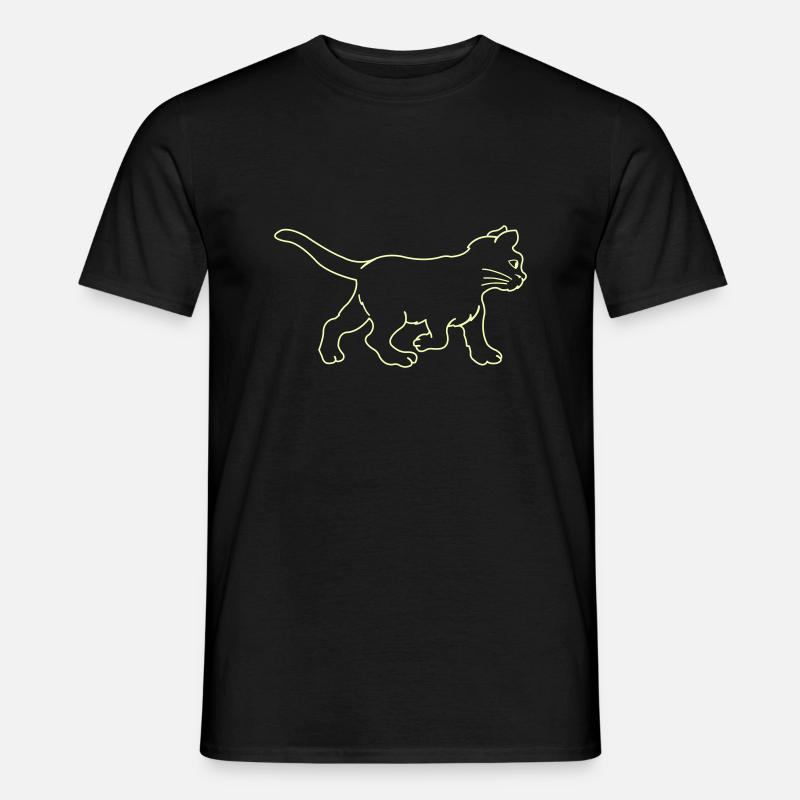 katze - Männer T-Shirt - Schwarz