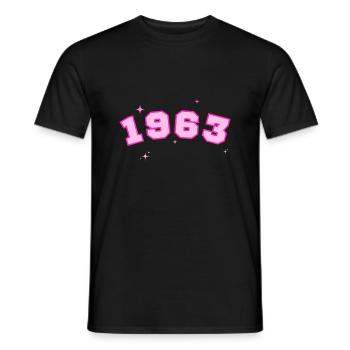 1963 rose étoile - T-shirt homme - noir - Devant - AI Model Male 178 light (178cm)